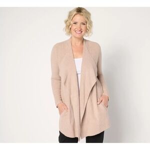 Barefoot Dreams Cozy Chic Island Wrap Drape Front Cardigan Cozy Lounge Size S/M